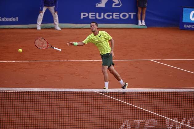 BARCELONA, SPAIN - APRIL 24: Philipp Kohlschreiber during the match of the Barcelona Open Banc Sabadell Master 500 Championship between Philipp Kohlschreiber vs David Ferrer at the Real club tenis Barcelona 1899 on April 24, 2015 in Barcelona, Spain. (Photo by Mikel Trigueros Urbanandsport Cordonpress) 