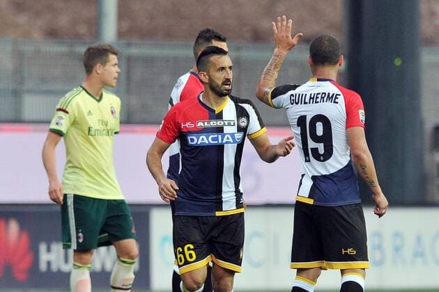 An Udine 25 04 2015 - campionato di calcio serie A Udinese Calcio vs AC Mailand: Torjubel Giampiero Piero 