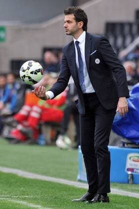 An Udine 25 04 2015 - campionato di calcio serie A Udinese Calcio vs AC Mailand: Andrea Stramaccioni 