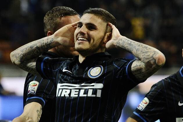 Db Milano 25 04 2015 - campionato di calcio serie A Inter Mailand vs AS Rom: Torjubel Mauro Icardi 