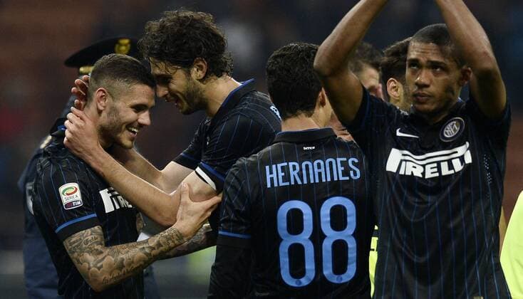Db Milano 25 04 2015 - campionato di calcio serie A Inter Mailand vs AS Rom: Schlussjubel Inter 