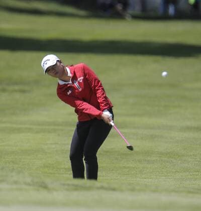 APR 25, 2015 San Francisco, CA : Lydia Ko take her second shot at the 9th hole during LPGA Golf Damen Swinging Skirts Classic at Lake Merced Golf Club San Francisco, CA LPGA Golf 2015: Swinging Skirts Classic Third Round APR 25 - ZUMAc04_