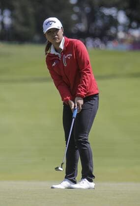 APR 25, 2015 San Francisco, CA : Lydia Ko watch her putt shot 3rd hole during LPGA Golf Damen Swinging Skirts Classic at Lake Merced Golf Club San Francisco, CA LPGA Golf 2015: Swinging Skirts Classic Third Round APR 25 - ZUMAc04_