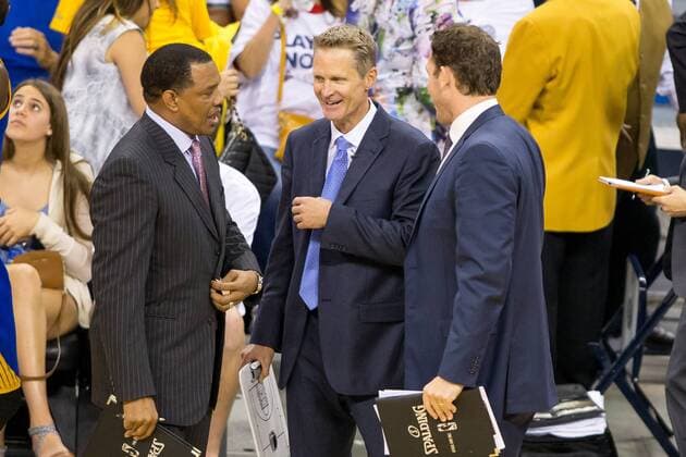 April 25, 2015: Golden State Warriors head coach Steve Kerr during the game between Golden State Warriors and New Orleans Pelicans at the Smoothie King Center in New Orleans, LA. Stephen Lew CSM NBA Basketball Herren USA 2015: Western Conference 1st Round - Game 4 - Warriors at Pelicans APR 25 - ZUMAc04_