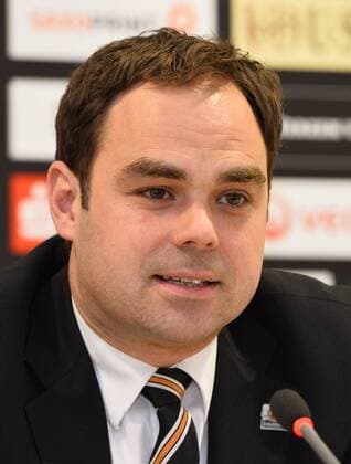 Geschäftsführer Robert Schäfer, SG Dynamo Dresden, Fußball, Fussball, 3. Liga, Saison 2014 2015, Pressekonferenz im Stadion Dresden, 28.04.2015,