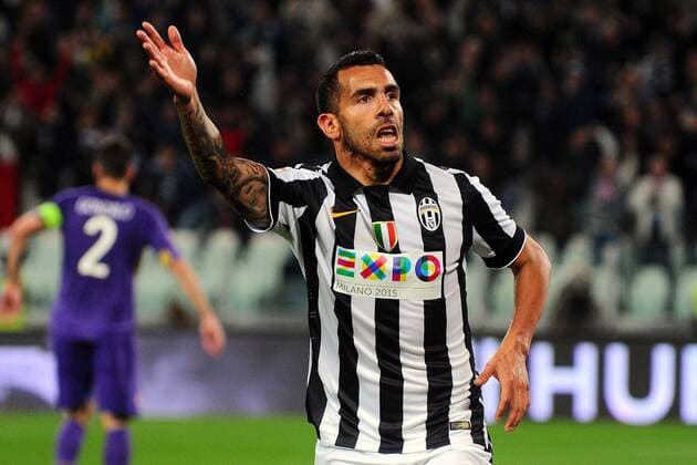 An Torino 29 04 2015 - campionato di calcio serie A Juventus-Fiorentina foto Andrea Ninni Image nella foto: esultanza gol Carlos Tevez 