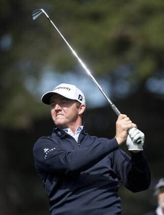 Jimmy Walker tees off on the second hole of the World Golf Championship Cadillac Match Play at Harding Park in San Francisco on April 29, 2015.  SXP2015042905 TERRYxSCHMITT