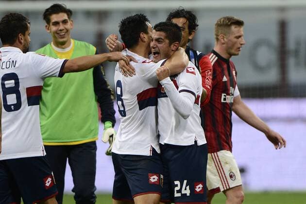 Esultanza di Iago Falque Genoa Milano 29-04-2015 Stadio Giuseppe Meazza - Football Calcio Serie A Milan - Genoa. Foto Giuseppe Celeste Insidefoto giuseppexceleste