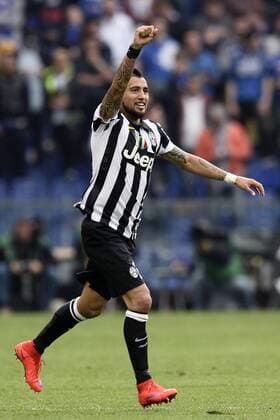 Db Genova 02 05 2015 - campionato di calcio serie A Sampdoria Genua vs Juventus Turin: Torjubel Arturo Vidal 