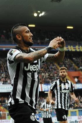 Esultanza Gol Arturo Vidal Juventus 0-1 Goal celebration Fernando Llorente Genova 02-05-2015 Stadio Ferraris, Football Calcio Serie A 2014 2015 Sampdoria - Juventus Foto Andrea Staccioli Insidefoto andreaxstaccioli