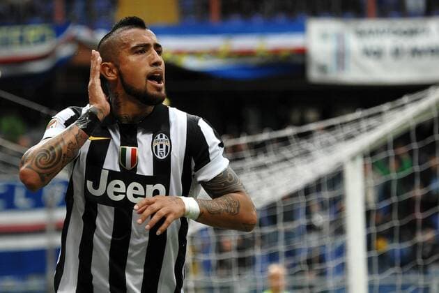 Esultanza Gol Arturo Vidal Juventus 0-1 Goal celebration Genova 02-05-2015 Stadio Ferraris, Football Calcio Serie A 2014 2015 Sampdoria - Juventus Foto Andrea Staccioli Insidefoto andreaxstaccioli