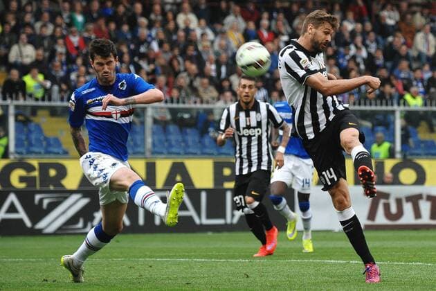 A shot of Fernando Llorente Juventus Genova 02-05-2015 Stadio Ferraris, Football Calcio Serie A 2014 2015 Sampdoria Genua vs. Juventus Turin andreaxstaccioli