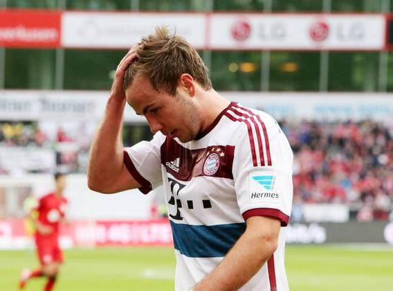 1.Fussball Bundesliga : Bayer 04 Leverkusen--FC Bayern München 31.Spieltag Mario Götze (FCB) hat eine dicke Chance vergeben. 1.Bundesliga : Bayer 04 Leverkusen--FC Bayern München 31.Spieltag