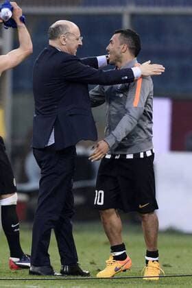 Genova 02 05 2015 - Serie A Juventus Turin: Giuseppe Marotta-Carlos Tevez 