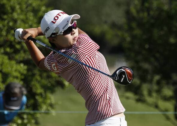 May 2, 2015 - Arlington, TX, USA - Hyo Joo Kim drives from the 2nd tee in the third round during the Volunteers of America North Texas Shootout, Saturday, May 2, 2015, at the Las Colinas Country Club in Irving, Texas. LPGA Golf Damen North Texas Shootout, third round - ZUMAm67_