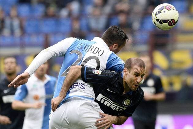 Mailand, Italien - Serie A, Inter Mailand vs. Chievo Verona: Rodrigo Palacio-Gennaro Sardo 