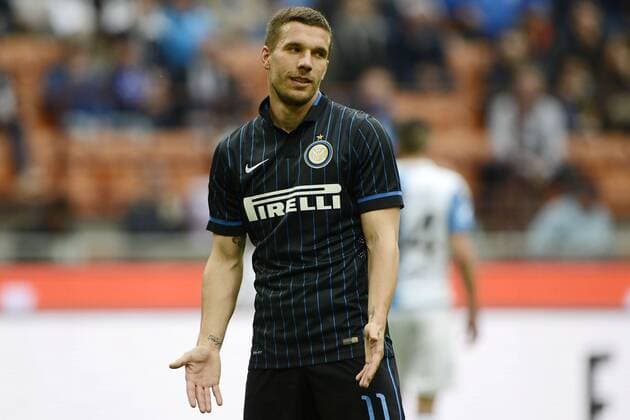 Aktuell Fußball, Italien, Serie A, Inter Mailand - Chievo Verona Lukas Podolski Inter Milano 03-05-2015 Stadio Giuseppe Meazza - Football Calcio Serie A Inter - Chievo Verona. giuseppexceleste