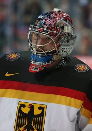 Ice hockey Eishockey - IIHF Ice Hockey WC 2015 PRAGUE,CZECH REPUBLIC,03.MAY.15 - ICE HOCKEY - IIHF World Ice Hockey Championships, international match Länderspiel Canada vs Germany. Image shows Danny aus den Birken (GER). GEPAxpictures xAndreasxPranter 