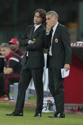 Filippo Inzaghi Milan, Mauro Tassotti Milan, Napoli 03-05-2015 Stadio San Paolo Football Calcio Serie A Napoli - Milan Foto Cesare Purini Insidefoto cesarexpurini