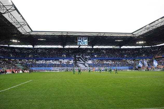 03.05.2015, Fussball, Saison 2014 15, 3. Liga, 35. Spieltag, MSV Duisburg - Preussen Münster 2:1 Choreografie der MSV Fans