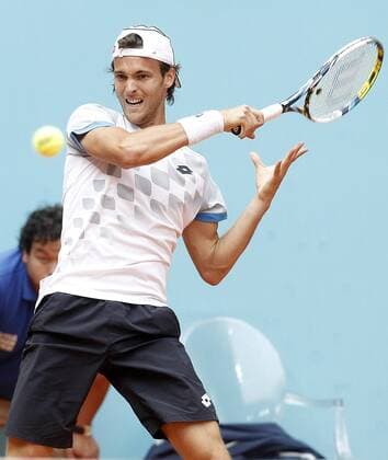 Joao Sousa during Madrid Open Tennis 2015 match.May, 4, 2015.  (20150504211)