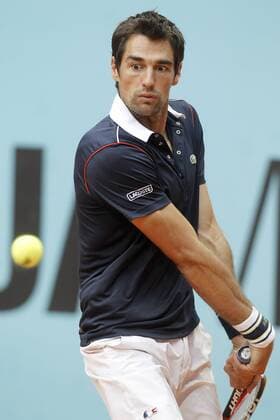 Jeremy Chardy during Madrid Open Tennis 2015 match.May, 4, 2015.  (20150504265)