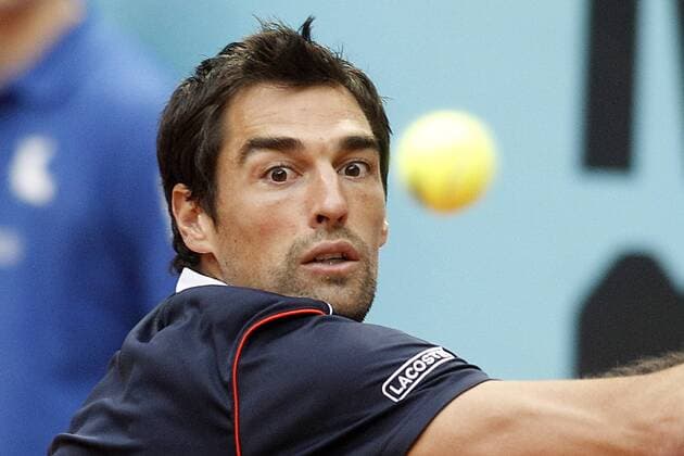 Jeremy Chardy during Madrid Open Tennis 2015 match.May, 4, 2015.  (20150504269)