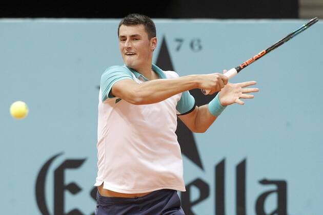 Bernard Tomic during Madrid Open Tennis 2015 match.May, 4, 2015.  (20150504301)