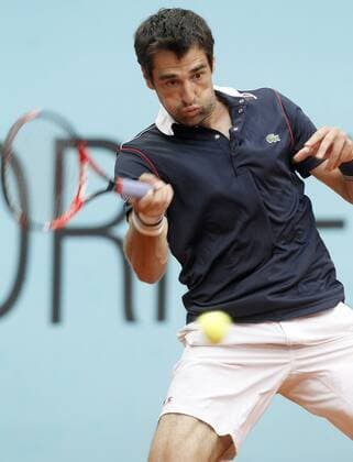 Jeremy Chardy during Madrid Open Tennis 2015 match.May, 4, 2015.  (20150504277)
