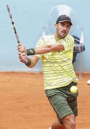 Steve Johnson during Madrid Open Tennis 2015 match.May, 4, 2015.  (20150504143)