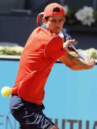 Guillermo Garcia-Lopez during Madrid Open Tennis 2015 match.May, 5, 2015.  (20150505138)