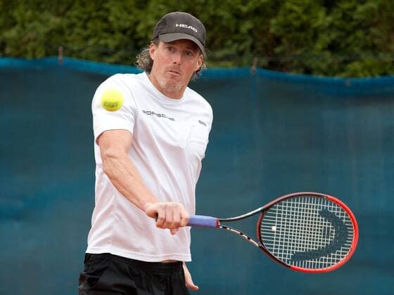 BMW Open 2015, PRO AM, Dirk Dier (GER) in Aktion, Einzelbild,Ganzkoerper,Hochformat, Tennis - ATP Tennis Herren - Muenchen - Germany - Juergen Hasenkopf