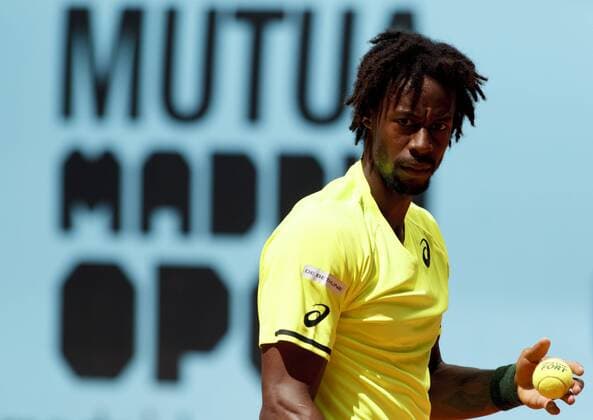 May 5, 2014 - Madrid, Spain - Spain, Madrid : French tennis player Gael Monfils during the Madrid ATP Tennis Herren Masters Series Tournament tennis match, day 5 on May 5, 2015 in Madrid Madrid Open Tennis 2015: Gael Monfils vs Viktor Troicki  - ZUMAn230