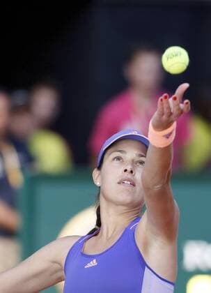 May 5, 2014 - Madrid, Spain - Spain, Madrid :Serbian tennis player Ana Ivanovic serves against Ukrainian tennis player Elina Svitolina during the Madrid WTA Tennis Damen Masters Series Tournament tennis match, day 5, on May 5, 2015 in Madrid Open Madrid Tennis: Ana Ivanovic Vs Svitolina  - ZUMAn230