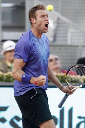 Jack Sock during Madrid Open Tennis 2015 match.May, 5, 2015.  (20150505206)