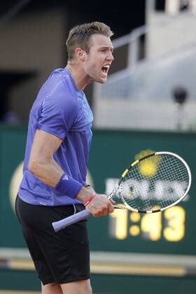 Jack Sock during Madrid Open Tennis 2015 match.May, 5, 2015.  (20150505201)