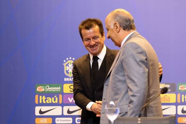 May 5, 2015 - Rio De Janeiro, Brazil - The coach of the Brazilian national football team, Dunga and the president CBF Marco Polo Del Nero, reads the 23-player roster for the upcoming Copa America tournament to be held in Chile, at the headquarters of the Brazilian Football Confederation (CBF) in Rio de Janeiro. Brazil: National Brazilian Football Team - ZUMAp133