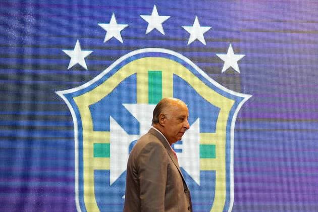 May 5, 2015 - Rio De Janeiro, Brazil - The president of CBF Marco Polo Del Nero, reads the 23-player roster for the upcoming Copa America tournament to be held in Chile, at the headquarters of the Brazilian Football Confederation (CBF) in Rio de Janeiro. Brazil: National Brazilian Football Team - ZUMAp133