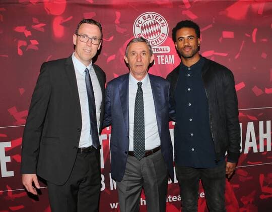 04.05.2015,Svetislav Pesic Filmpremiere in Cinemaxx München.Basketball 04.05.2015,Svetislav Pesic Film Premiere in Cenamaxx München,Sport,im Bild: Bundestrainer Chris Fleming,Svetislav Pesic ( FCB Basket Trainer) und Bryce Taylor (FCB Basketball)