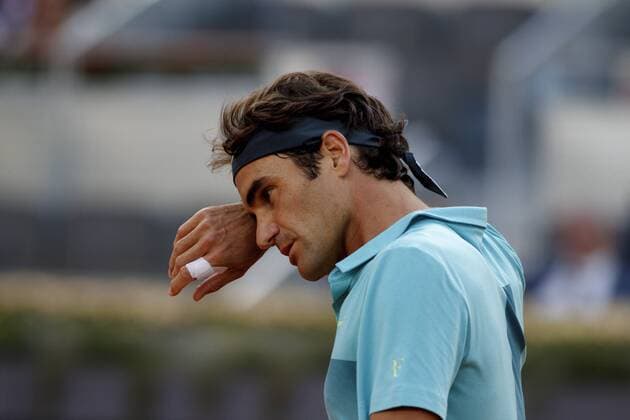 May 6, 2014 - Madrid, Spain - Spain, Madrid : Swiss tennis player Roger Federer during the Madrid ATP Tennis Herren Masters Series Tournament tennis match, day 6 , on May 6, 2015 in Madrid Open Madrid Tennis, Federer Vs Nick Kyrgios  - ZUMAn230