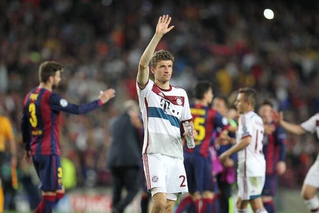 enttaeuschung bei Thomas Mueller 25 (FC Bayern Muenchen) , FC Barcelona Barca vs. FC Bayern Muenchen, Fussball, Champions League, 06.05.2015 , EP_CKT