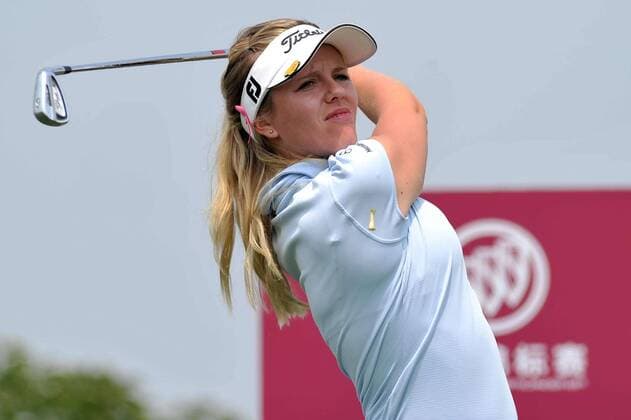 SHANGHAI, CHINA - MAY 07: (CHINA OUT) Noora Tamminen of Finland hits a shot during the first round match on day one of 2015 Buick Golf Championship at Shanghai Qizhong Garden Golf Club on May 7, 2015 in Shanghai, China.  CFP467131218 