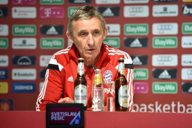 Svetislav Pesic, Cheftrainer (FC Bayern Muenchen Basketball) , Portrait, Pressekonferenz, FC Bayern Muenchen Basketball, Training, Pressekonferenz, Basketball Bundesliga Saison 2014 2015, Beko BBL,07.05.15
