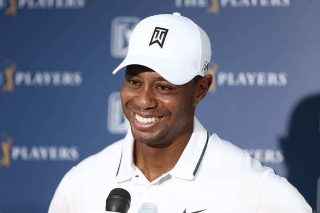 May 7, 2015 - Ponte Vedra Beach, Florida, United States - Tiger Woods speaks to the media after the first round of THE PLAYERS Championship. THE PLAYERS Championship - Round 1 - ZUMAw109
