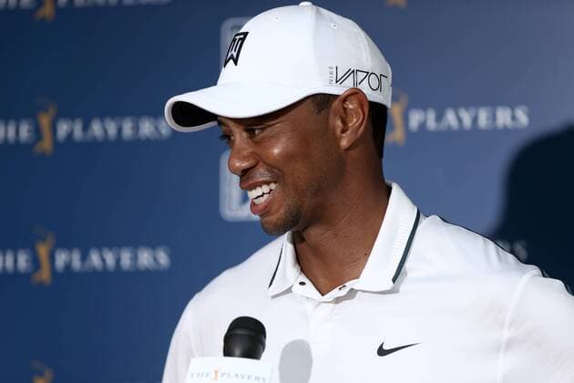 May 7, 2015 - Ponte Vedra Beach, Florida, United States - Tiger Woods speaks to the media after the first round of THE PLAYERS Championship. THE PLAYERS Championship - Round 1 - ZUMAw109