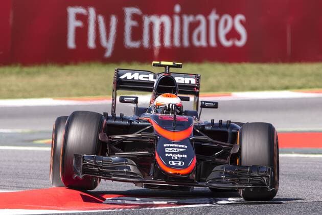 BARCELONA, SPAIN - March 8: Jesson Button during the Formula 1 Grand Prix of Spain Pirelli 2015 free practice 1 at Barcelona-Catalunya Circuit on March 8, 2015 in Barcelona, Spain. (Photo by Mikel Trigueros Urbanandsport Cordon Press) 