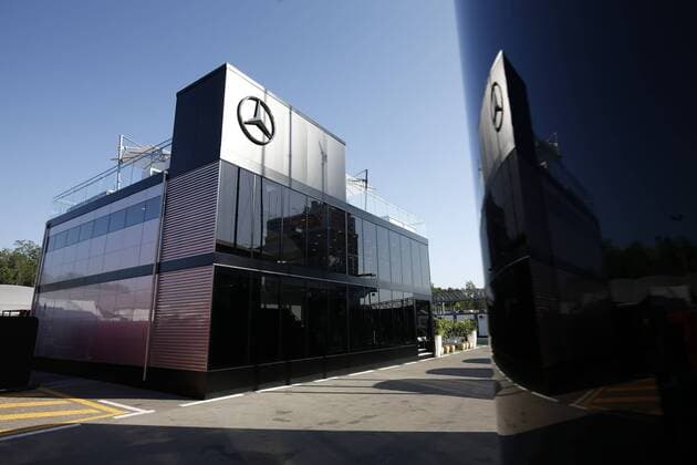 Motorsports: FIA Formula One World Championship WM Weltmeisterschaft 2015, Grand Prix of Spain, Mercedes AMG Petronas Formula One Team Motorhome xHOCHxZWEIx