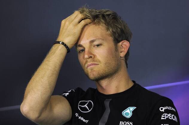 Aktuell Motorsport, Formel 1, GP Barcelona, PK Nico ROSBERG (GER) Mercedes AMG,Aktion,Einzelbild,angeschnittenes Einzelmotiv,Portraet,Portrait,Porträt,Gestik,skeptisch. FIA Pressekonferenz Formel 1:GP von Spanien,Circuit de Catalunya,Saison2015,am 07.05.2015.