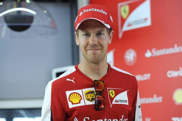 Aktuell Motorsport, Formel 1, GP Barcelona, Pressetermin Ferrari mit Sebastian Vettel und Kimi Räikkönen Sebastian VETTEL,GER (Scuderia Ferrari),Aktion,Einzelbild,angeschnittenes Einzelmotiv,Portraet,Portrait,Porträt, Pressekonferenz. Formel 1:GP von Spanien,Circuit de Catalunya,Saison2015,am 07.05.2015.