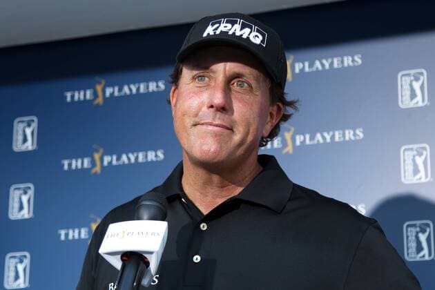 Aktuell Golf - The Players Championship in Ponte Vedra Beac May 8, 2015 - Ponte Vedra Beach, Florida, United States - Phil Mickelson speaks to the media after the second round of THE PLAYERS Championship. THE PLAYERS Championship - Round 2 - ZUMAw109